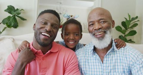 Happy Multigenerational African American Family at Home