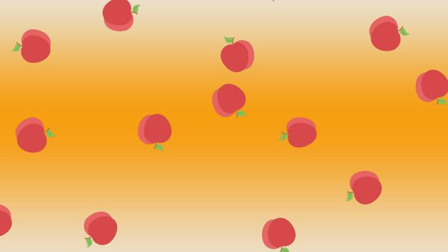 This vibrant illustration features a seamless pattern of peaches floating against an orange gradient background. Ideal for use in summer-themed designs, digital art projects, healthy eating promotions, and tropical food concepts. Perfect for backgrounds, textile patterns, web graphics, and social media posts.