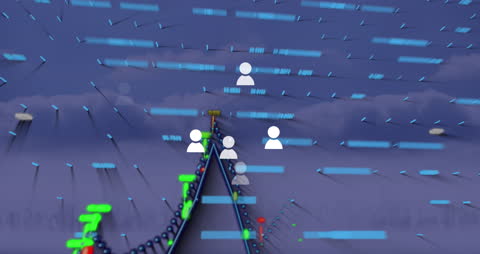 Abstract Digital Network with Data and User Icons