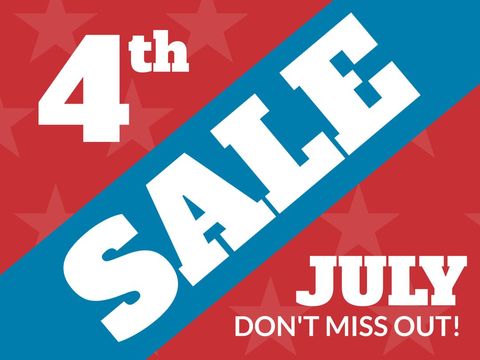 Bold Red and Blue July 4th Sale Advertisement - Download Free Stock Templates Pikwizard.com
