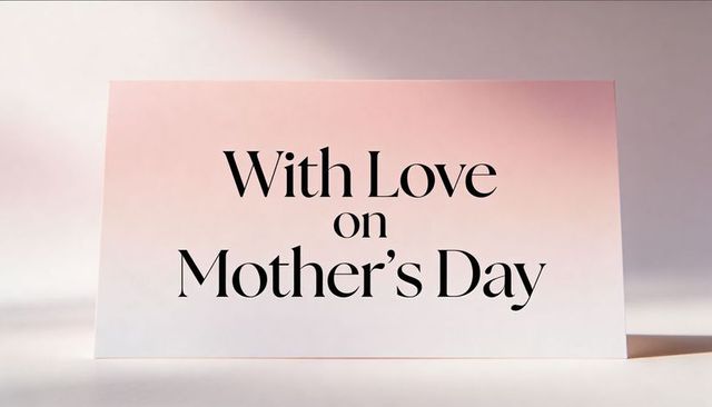 Celebrating mother's day with love minimalist pink ombre card for greeting and promo