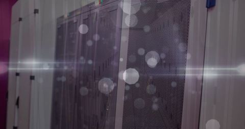 Futuristic Glow Reflecting on High-Tech Server Racks