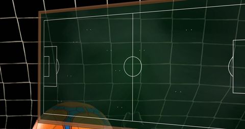 Soccer strategy overlay on soccer field map digital concept