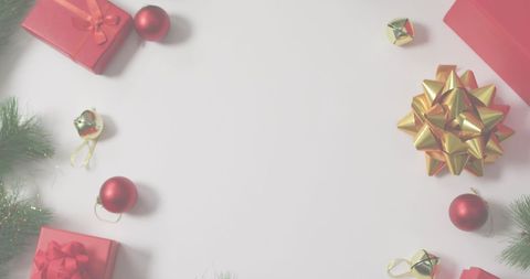 Festive Christmas Gift Box Arrangement on White Background - Download Free Stock Images Pikwizard.com