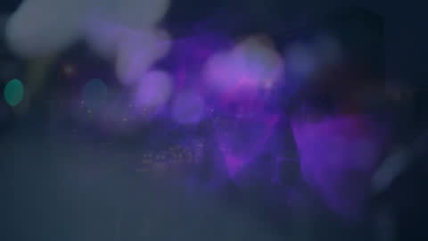 Vibrant Night Cityscape with Abstract Shapes