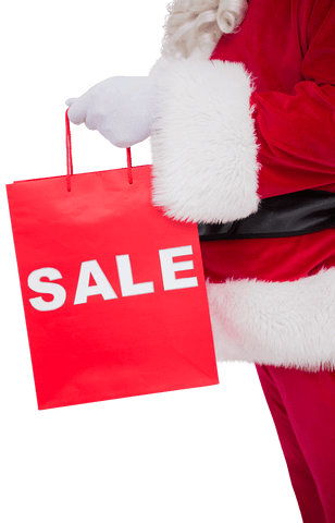 santa claus holding christmas sale shopping bag transparent background - Download Free Stock Videos Pikwizard.com