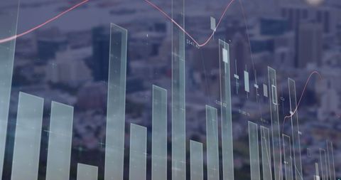 Data Analytics Over Abstract Cityscape Background - Download Free Stock Images Pikwizard.com