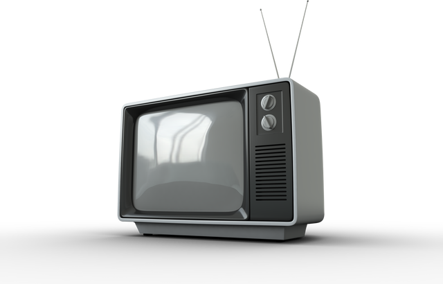 Retro Transparent TV with Forked Aerial on White Background - Download Free Stock Videos Pikwizard.com