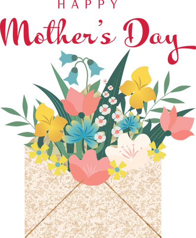 transparent happy mother's day floral envelope illustration - Download Free Stock Videos Pikwizard.com