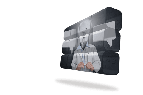 Transparent Abstract Screen Featuring Man with Lightbulb Head - Download Free Stock Videos Pikwizard.com