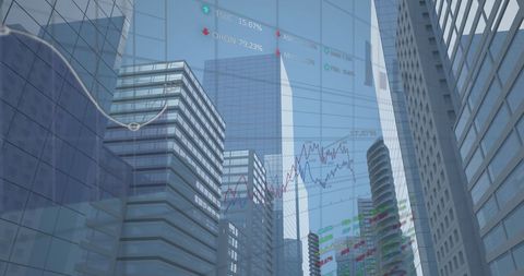 Digital Financial Graphs Overlaying Urban Skyscrapers - Download Free Stock Images Pikwizard.com
