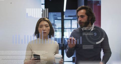 Business Colleagues Discussing Digital Financial Data