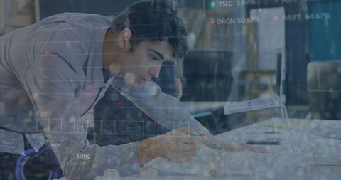 Analytical Professional Sketching in Modern Office Setting