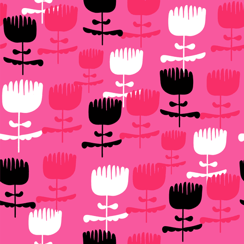 Abstract Floral Pattern with Transparent Background