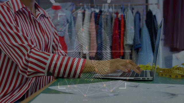 Perfect for illustrating technology integration in the fashion industry, this video blends digital identity verification with a modern business environment. Ideal for articles, presentations, or blogs discussing cybersecurity, fashion technology advancements, or digital transformation in the apparel industry.