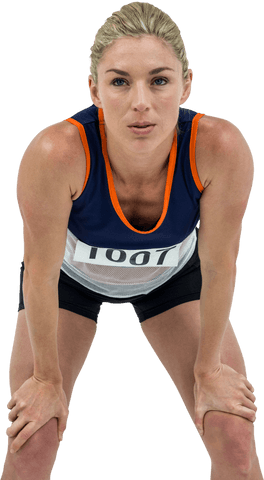 Transparent Tired Athlete Resting After Intense Exercise