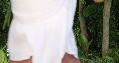 Romantic moment in garden with flowers