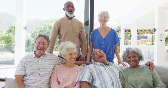 Joyful Diverse Group of Senior Friends Laughing and Relaxing Together - Download Free Stock Images Pikwizard.com