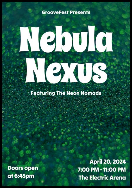 Nebula Nexus Music Event Poster Featuring The Neon Nomads - Download Free Stock Videos Pikwizard.com