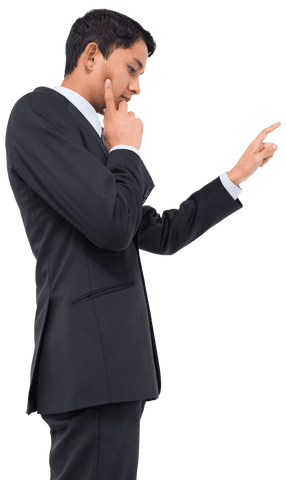 Asian Businessman Pointing Finger Transparent Background Professional - Download Free Stock Videos Pikwizard.com