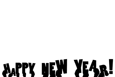 Happy new year celebration hands transparent background