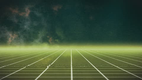 Futuristic Digital Grid with Moving Clouds Background