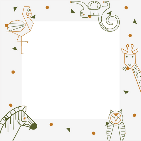 transparent canvas animal border square design flat style - Download Free Stock Videos Pikwizard.com
