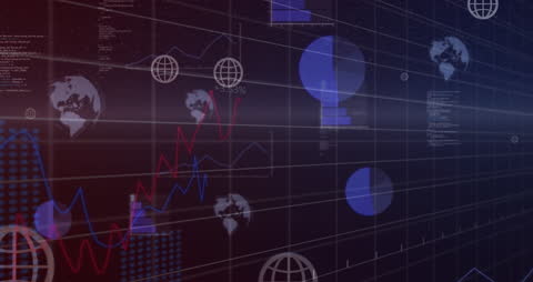 Digital Global Business Trends Concept with Data Analysis