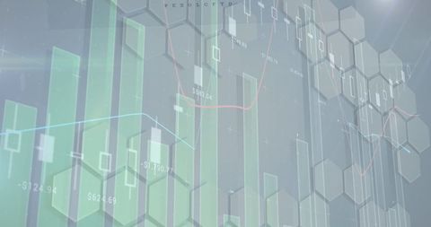 Digital Financial Data Charts with Hexagonal Overlay - Download Free Stock Images Pikwizard.com