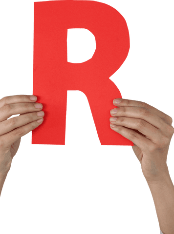 hands holding red letter r on transparent background - Download Free Stock Videos Pikwizard.com