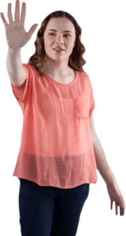 woman gesturing with hand up in transparent background - Download Free Stock Videos Pikwizard.com