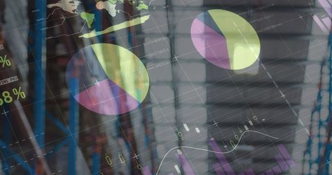 Data Visualization with Warehouse Background for Digital Business