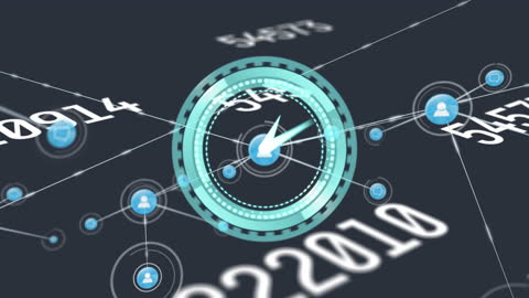Digital Network Concept with Futuristic Clock Hologram