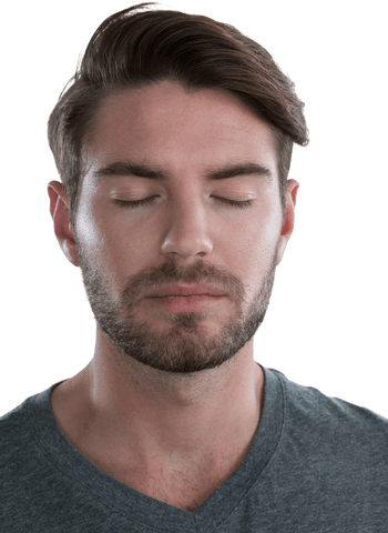 Transparent Portrait of Man Standing with Eyes Closed - Download Free Stock Videos Pikwizard.com
