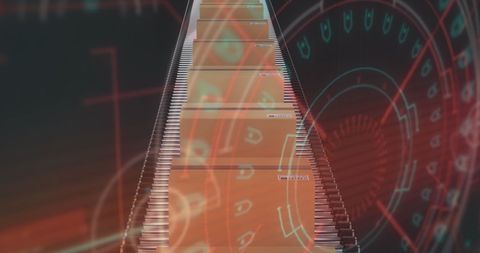 Abstract Geometric Overlay on Conveyor Belt Boxes in Motion - Download Free Stock Images Pikwizard.com