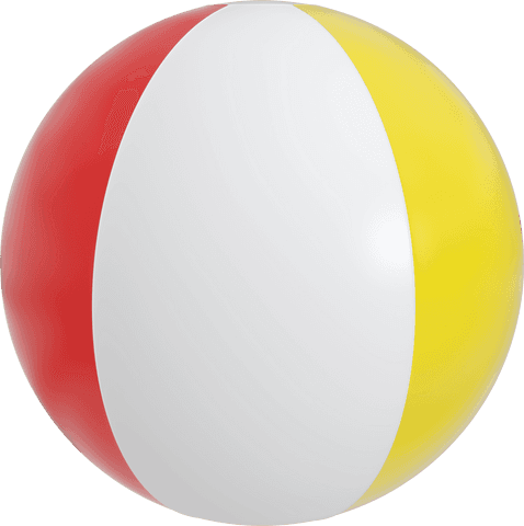 Colorful beach ball on transparent background for summer fun design