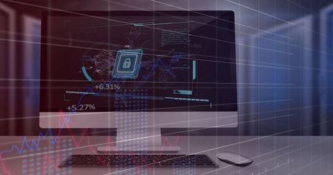 Cyber Security and Data Analytics Concept on Computer Monitor - Download Free Stock Images Pikwizard.com
