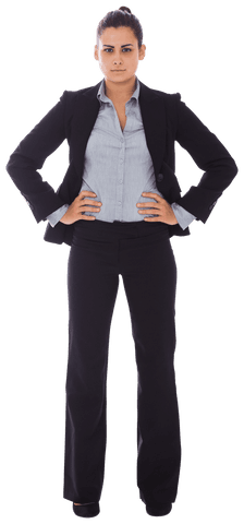 Confident Business Woman in Suit: Transparent Background