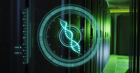 DNA Strand Probe in Modern Data Center Environment - Download Free Stock Images Pikwizard.com