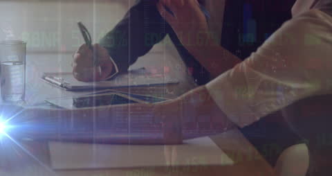 Collaboration on Digital Data Analysis in Office, Business Professionals