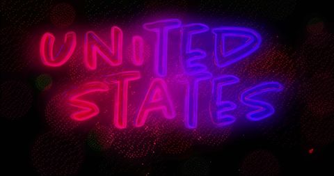 Neon Glowing Typography of United States in Bold Letters - Download Free Stock Images Pikwizard.com
