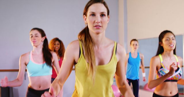 Group of Women Enjoying Fitness Dance Class - Download Free Stock Images Pikwizard.com