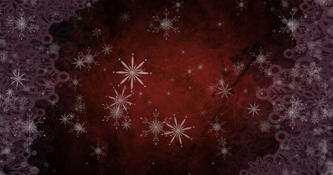 Festive Snowflakes on Vivid Red Background for Christmas