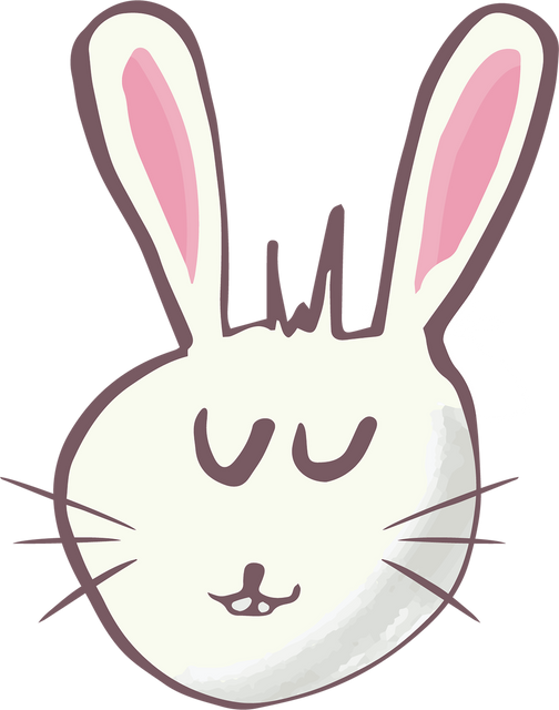 Cute Digital Rabbit Face Illustration on Transparent Background - Download Free Stock Videos Pikwizard.com