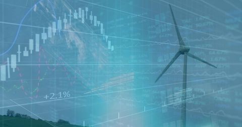 Wind Turbine with Digital Data Interface on Energy Trends - Download Free Stock Images Pikwizard.com