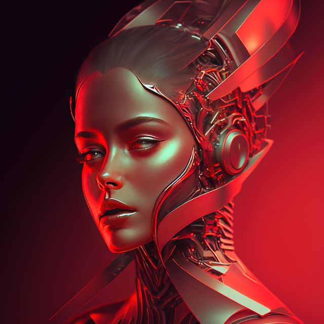 Portrait of caucasian woman with cyber adjustment, created using generative ai technology - Download Free Stock Photos Pikwizard.com