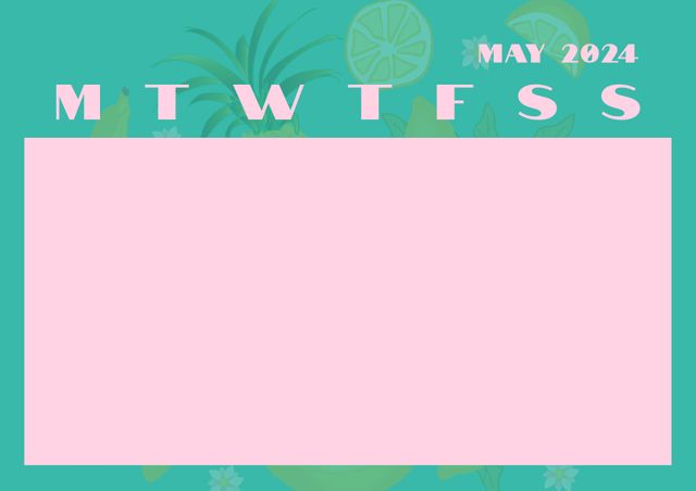 Colorful May 2024 Calendar Template with Tropical Fruit Graphics - Download Free Stock Videos Pikwizard.com
