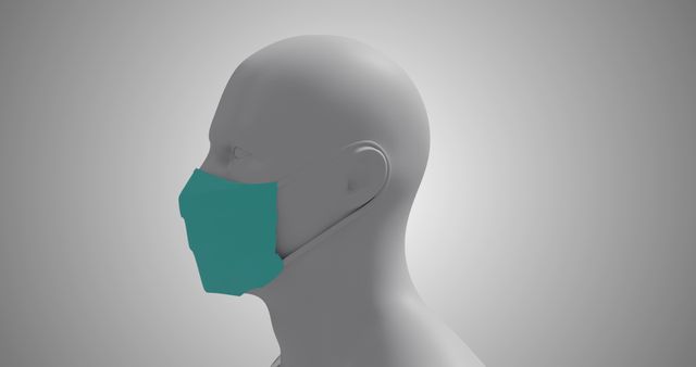 3D Model of Human Wearing Face Mask Highlighting COVID-19 Safety Measures - Download Free Stock Images Pikwizard.com