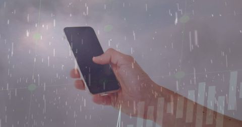 Smartphone in Modern Business Rain Effect Background - Download Free Stock Images Pikwizard.com