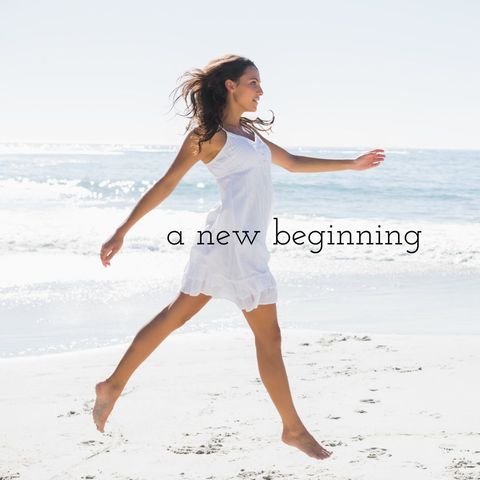 joyful woman walks along sunny beach representing new beginnings - Download Free Stock Templates Pikwizard.com